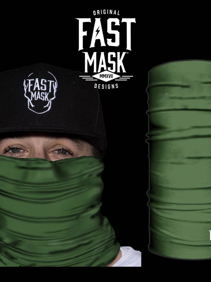 Plain Green Neck Gaiter - *Now with Sewn Edges* for wholesale by Live Fast Gear
