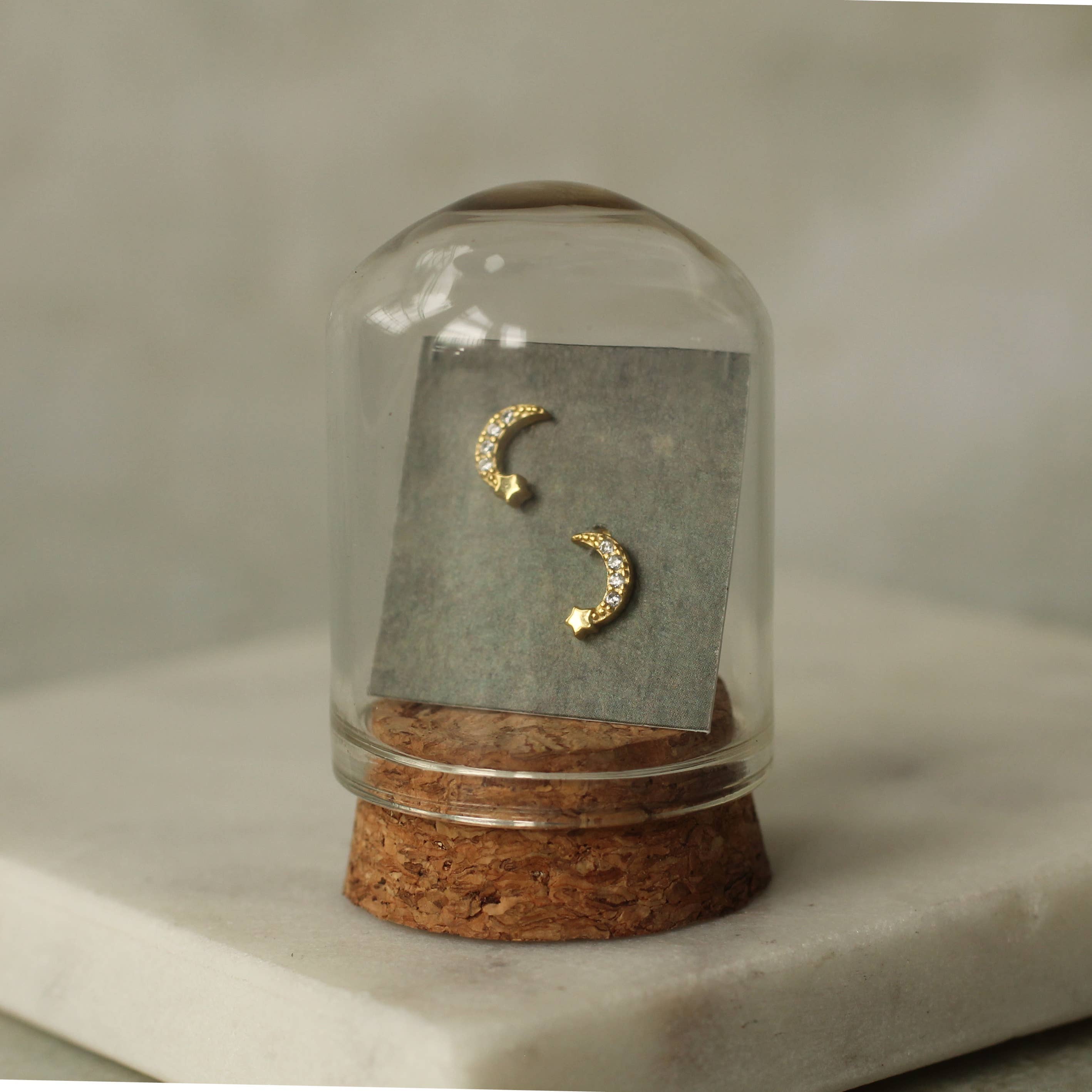 Silk Purse, Sow's Ear - Wholesale Stud/Post Earrings - Gold Vermeil Moon Stud Earrings1