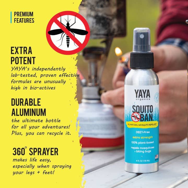 YAYA Organics - Wholesale Insect Repellent - Squito Ban All-Natural Mosquito Repellent - 4 oz.