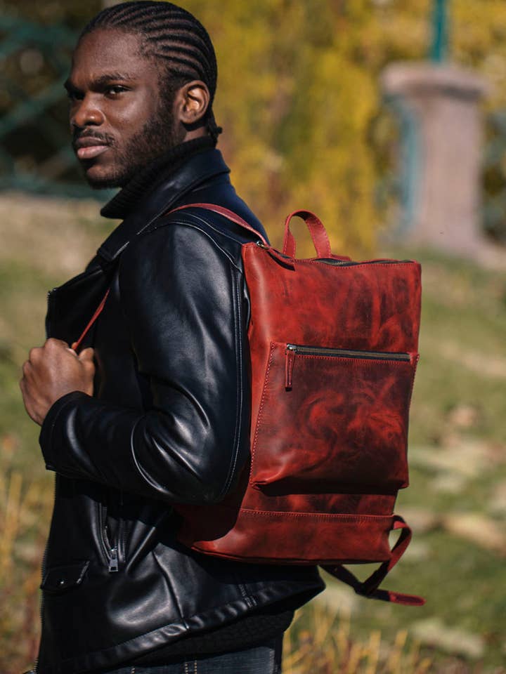 Lone Deer Leather Slim Backpack for wholesale by Lone Deer Leather