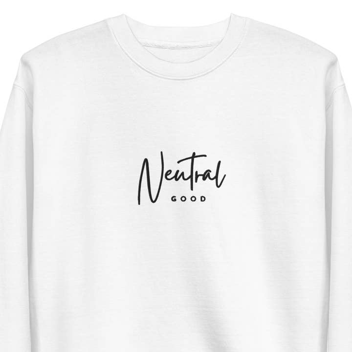 Neutral Good Embroidered Dungeons and Dragons Crew Neck Sweatshirt and other Purchase Wholesale dungeons and dragons. Free Returns & Net 60 Terms on Faire trending on Faire.