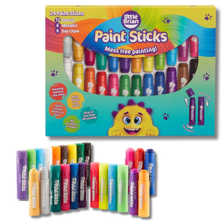 Little Brian Paint Sticks Assorted 24 for wholesale by Baby Republic