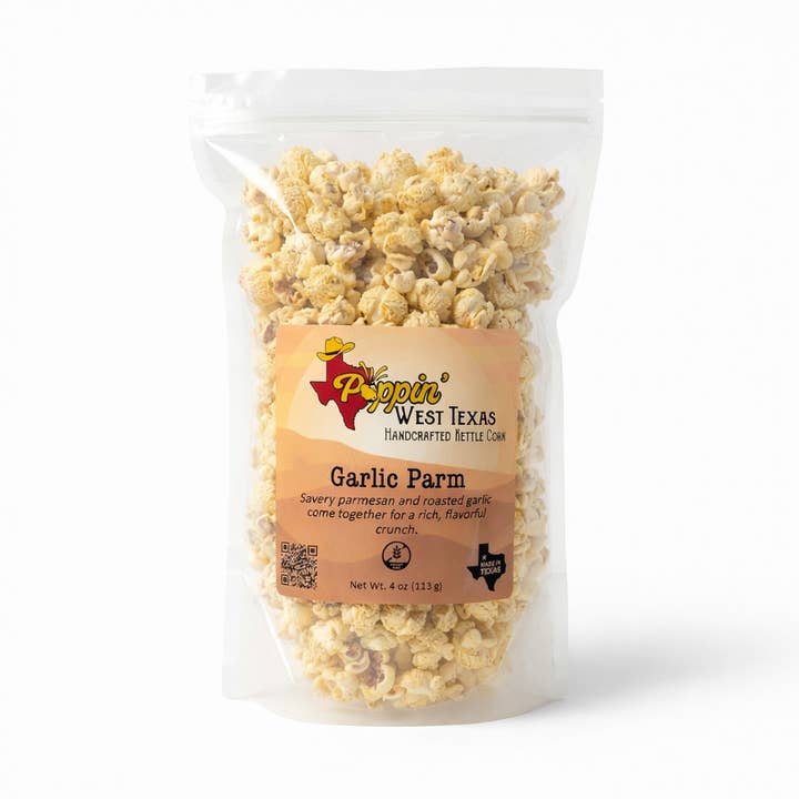 Garlic Parm Popcorn - 9 cups for wholesale by Poppin' West Texas