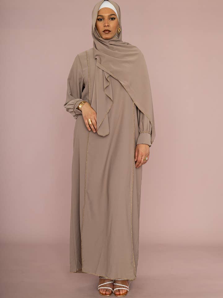 Medina silk abaya ref:2369pk for wholesale by IDEAL OUTFIT