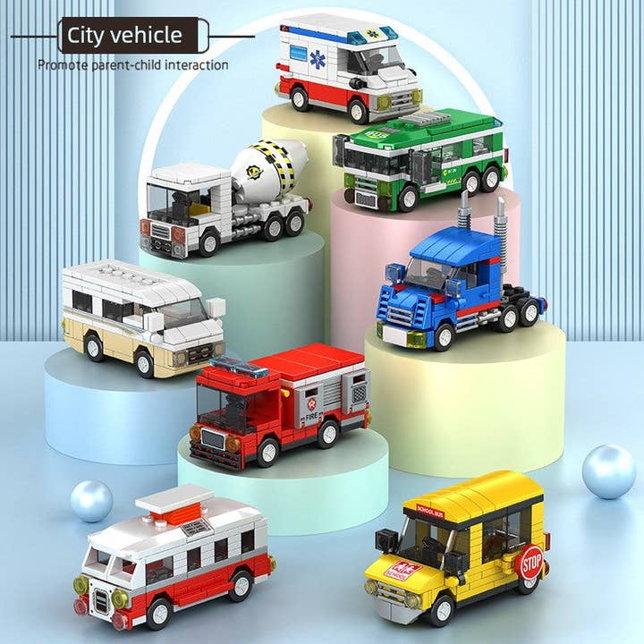 Vehicle Series Building Blocks Fire Truck in bulk for wholesale by Toyarina