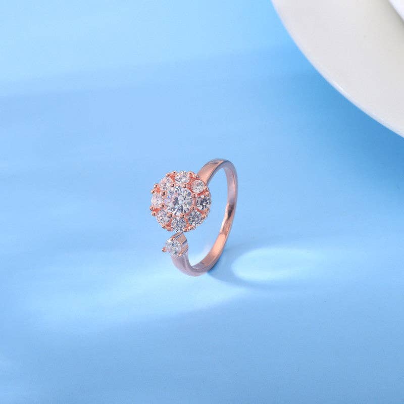 Perimade & Co. LLC – wholesale Multi-stone ring – Flower Anxiety Fidget Spinner Ring in 925 Sterling Silver5