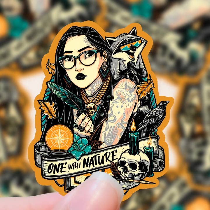 Autocollant en vinyle, princesse gothique punk, Pocahontas pour la vente par Graceful Darkness, LLC