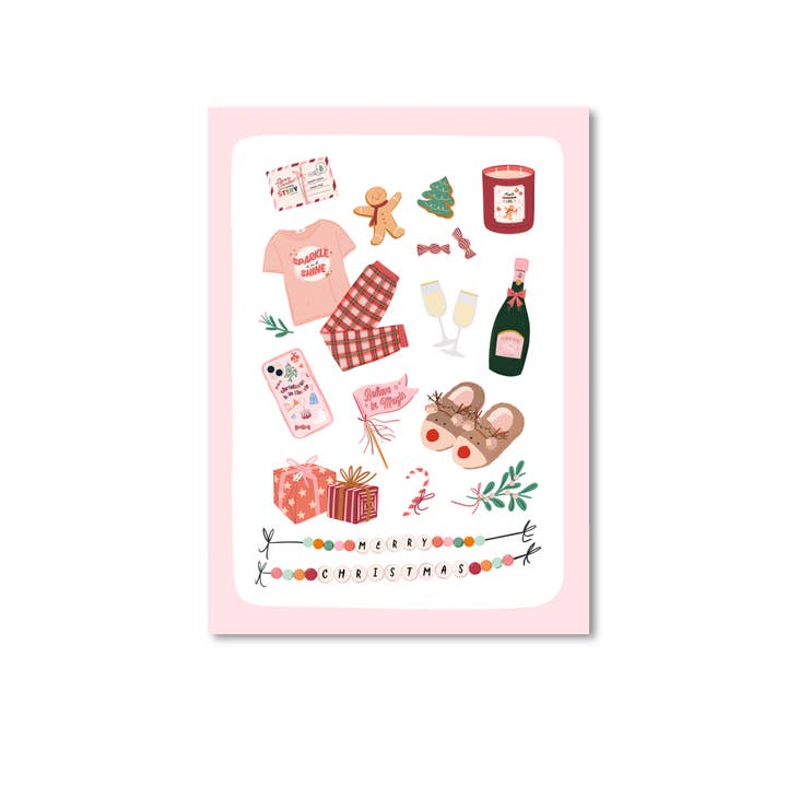 Ansichtkaart Kerstmeisje voor wholesale door Only Happy Things Stationery