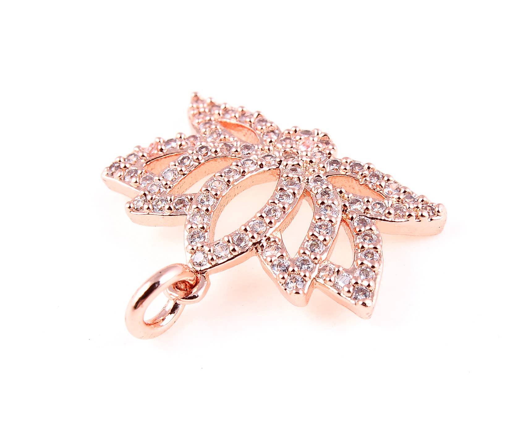 Beads Creation - Wholesale Individual Charm/Pendant - 18K Gold Filled Lotus Charm Pendant, CP0515