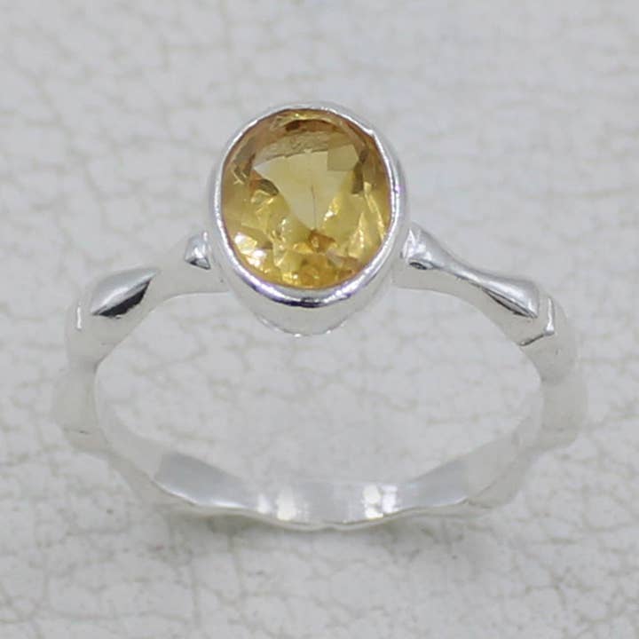 Natural Citrine Silver Ring for wholesale by Silvex Jewelry