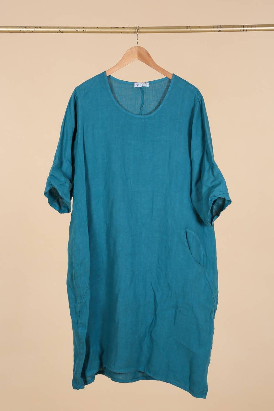 la maison des fibres naturelles - Wholesale Dress - Women's - Round neck dress in 100% linen 676130