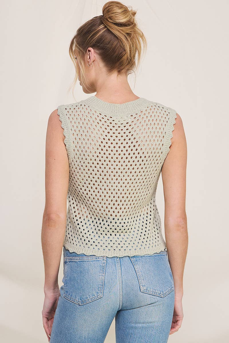 Allie Rose - Wholesale Knit Top - Women's - Sweater Tank with Scallop Edges11