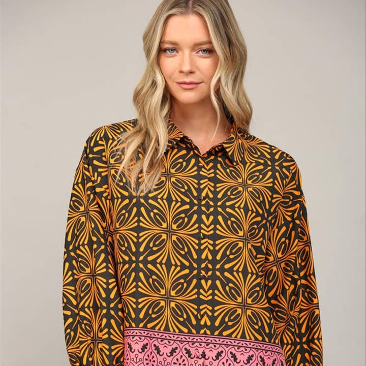 Set 2 pezzi FT21086 - camicia e pantaloni con stampa a bordo piastrellato per la vendita all'ingrosso da parte di IWT Brands