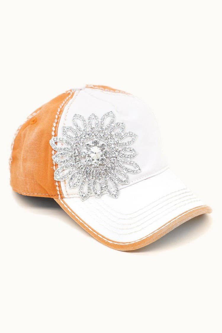 Olive & Pique - Wholesale Honkbalpet - Dames - Sunflower Bejeweled Glitz tweekleurige pet, verstelbaar8