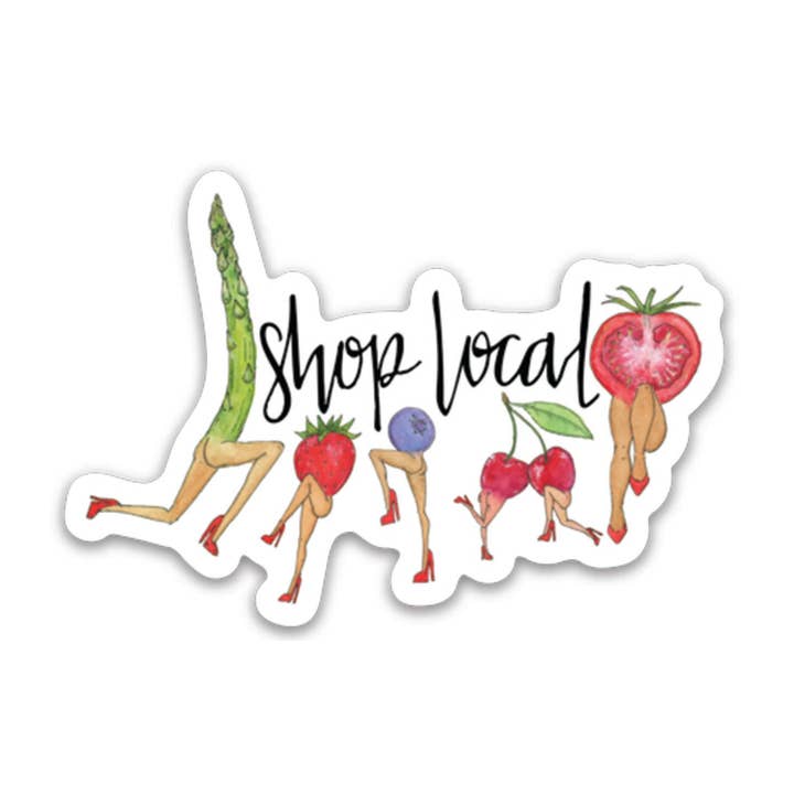 Shop Local Farmers Market Vinyl Sticker for wholesale by Stem and Soul