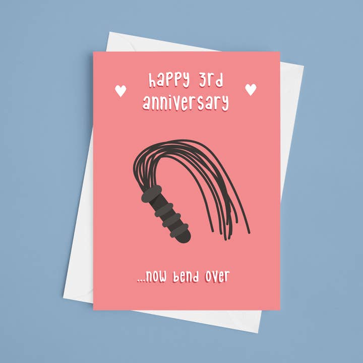 Tillykke med læder jubilæum - 5x7 jubilæumskort for engroshandel hos Laura Lonsdale