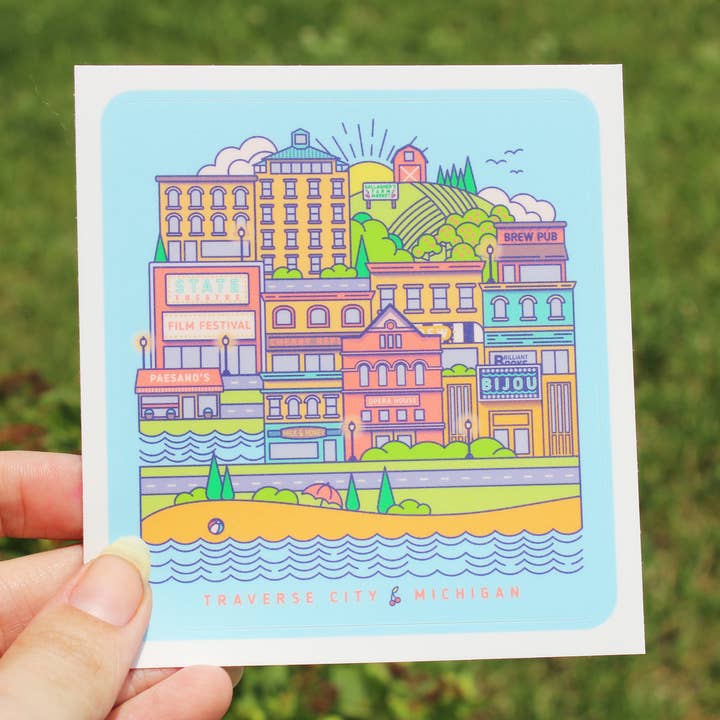 Tiny Traverse Matte Vinyl klistermærke for engroshandel hos Quite Colorful