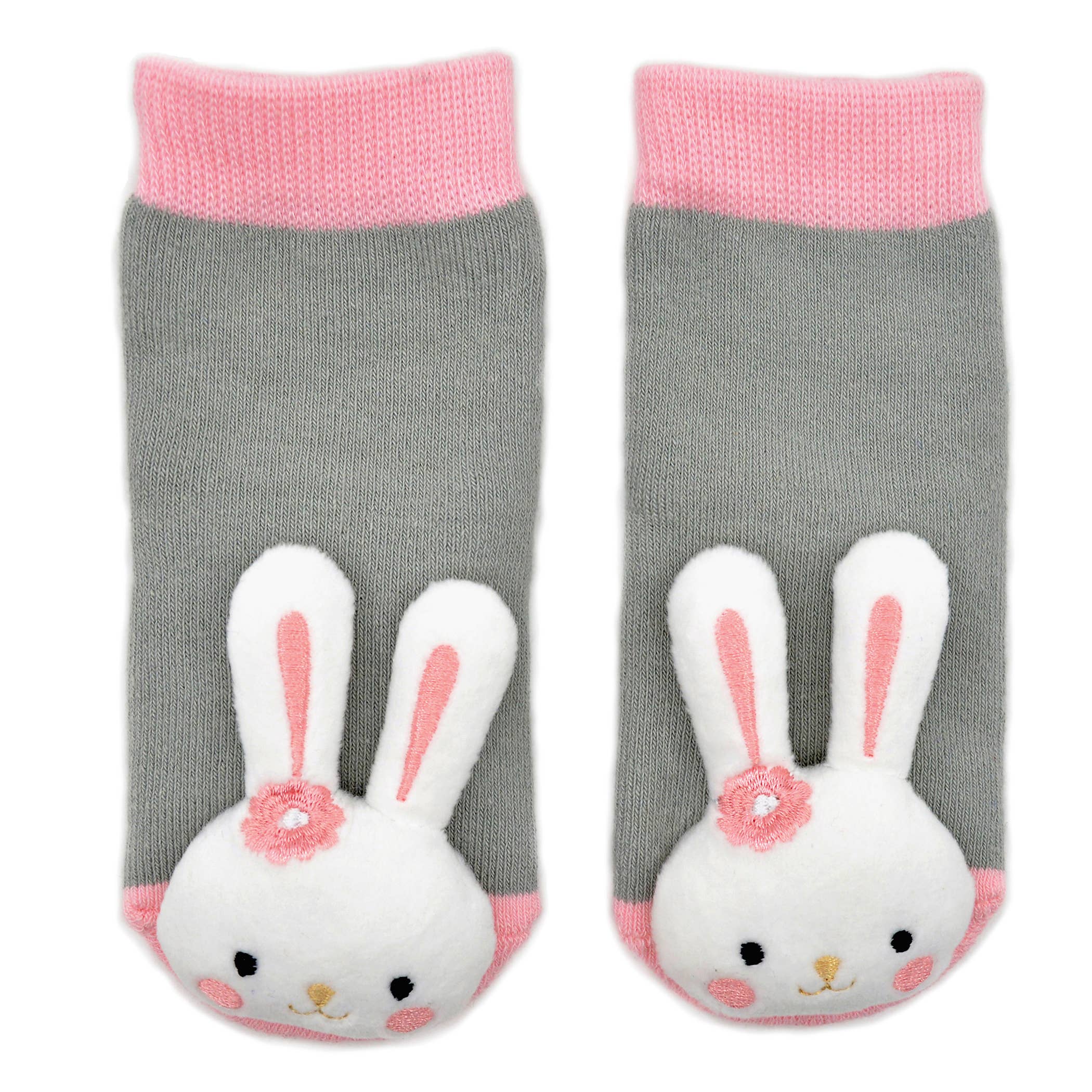 Boogie Toes – Engroshandel Sokker - Baby – Pink Bunny Boogie Toes - Babysokker med rangle1