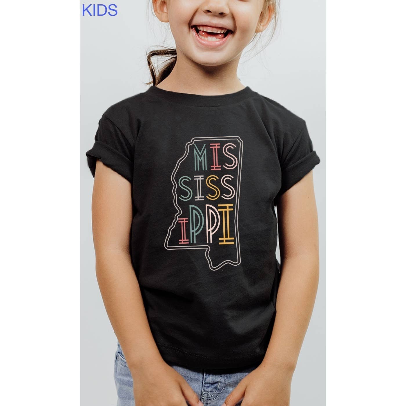 Kids By Kissed Apparel - Vente T-shirt sérigraphié – enfant - T-shirts graphiques Neon State Shape pour enfants14