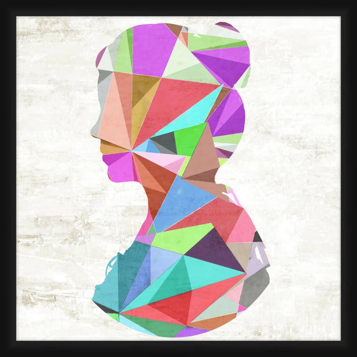 Décoration murale encadrée pour femme géométrique 20" x 20" pour la vente par PTM Images