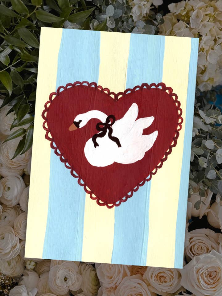 El Cisne Valentine Greeting Card for wholesale by Itzy Bitzy Art Shop