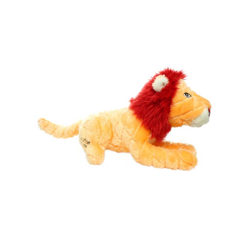 Mighty Safari-leeuw, pluche, piepend hondenspeelgoed voor wholesale door Tuffy Dog Toys - VIP Products
