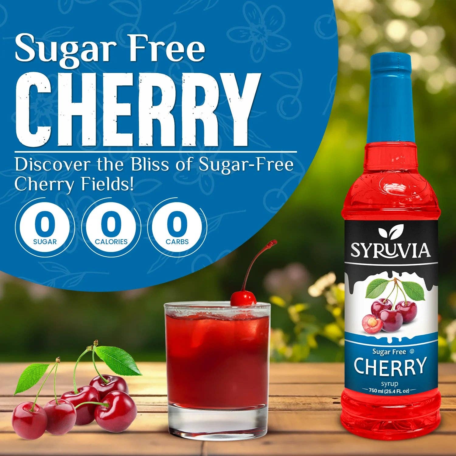 Syruvia - Wholesale Cocktail Mix/Syrup - Sugar-Free Cherry Syrup1
