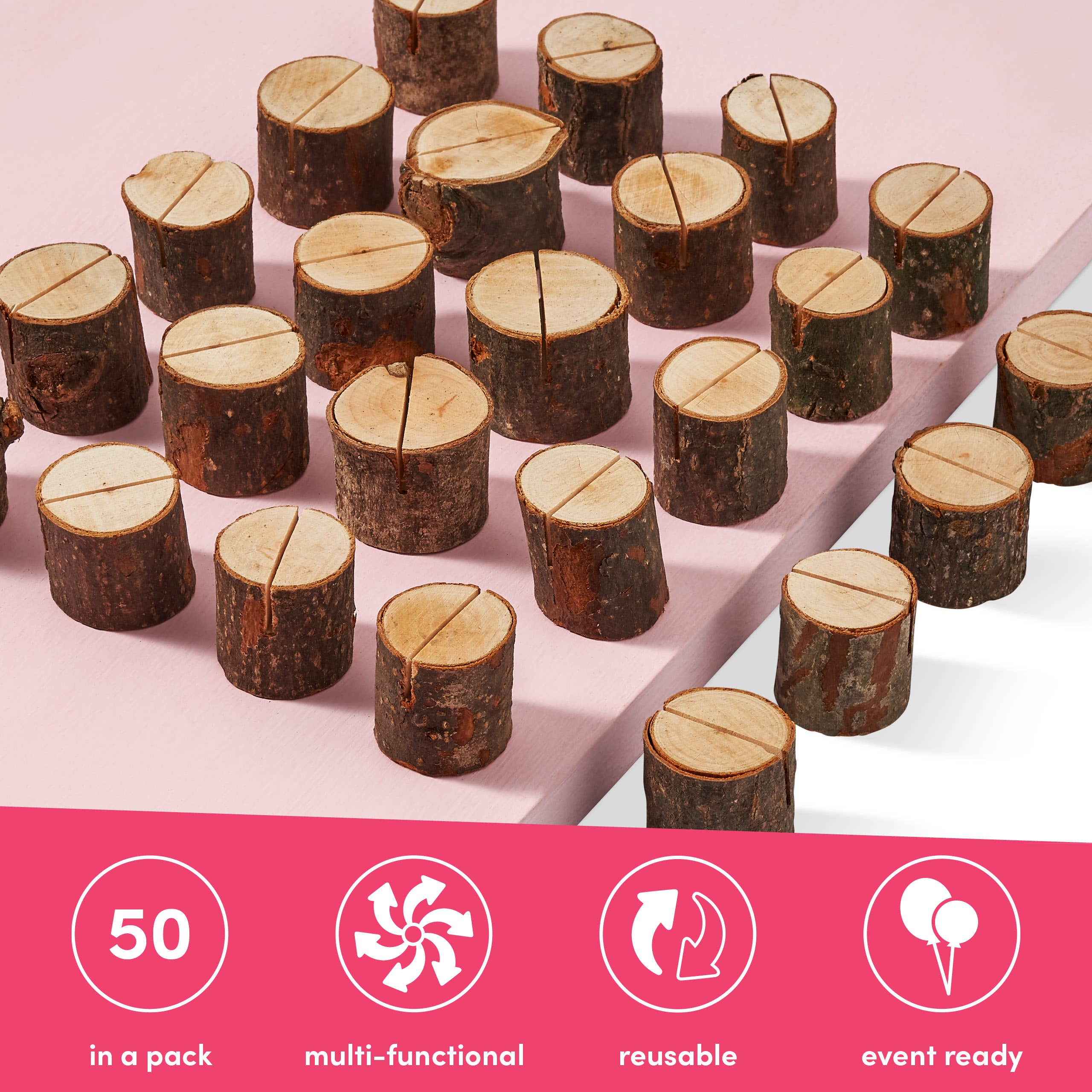 The Twiddlers - Wholesale Place Card / Place Holder - 50 Pine Wood Table Place Card Name Holders for Weddings3