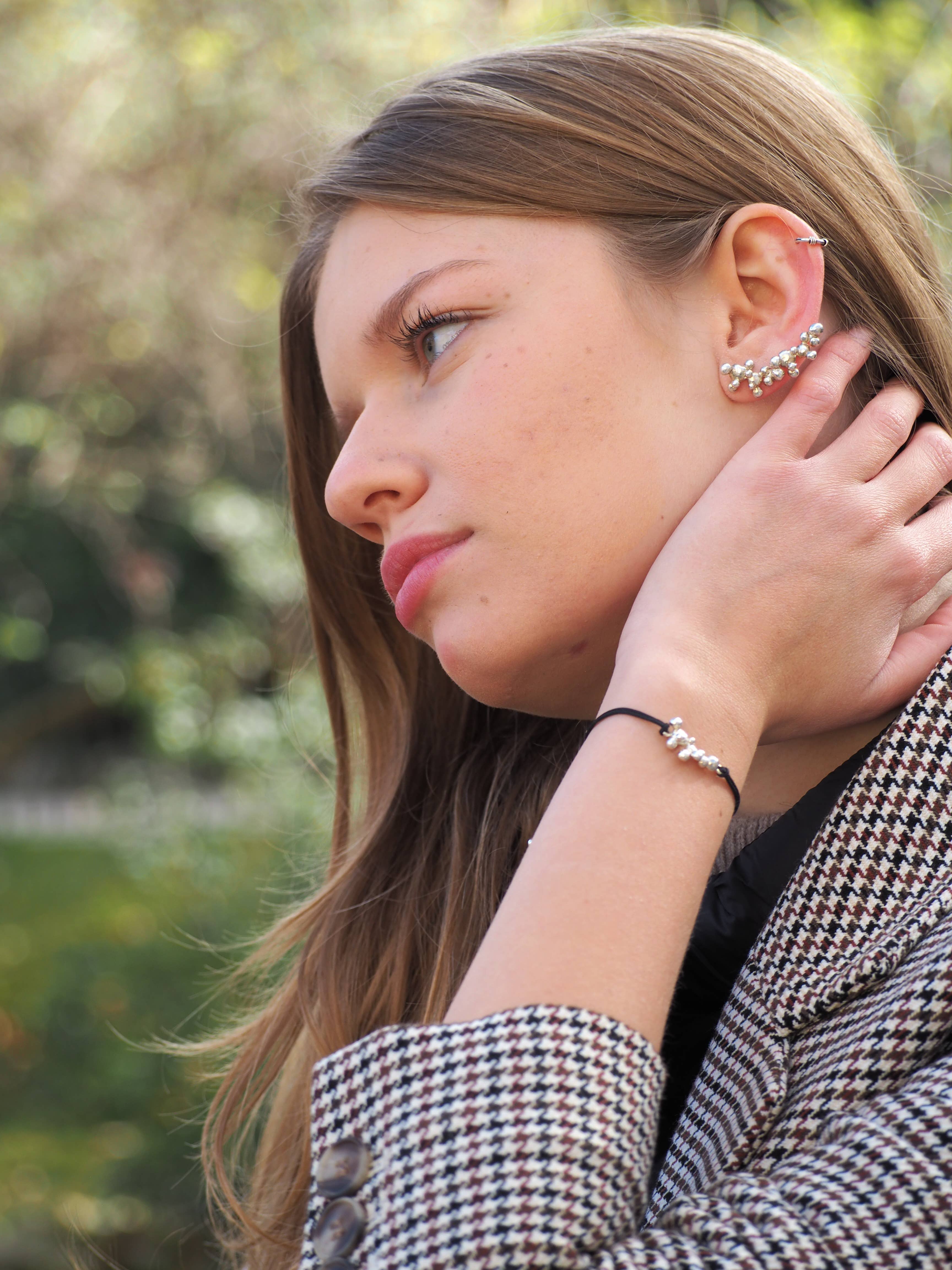 ALEGRIA B. - Wholesale Charm/Dangle Bracelet - STERLING SILVER BRACELET WITH ADJUSTABLE TEXTILE CORD2