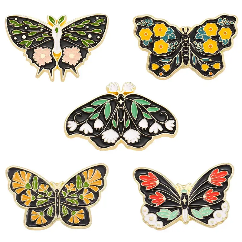 Magnifique Hearts - Wholesale Reversspeld/knoop - Butterfly Enamel Pin: Bloemenvleugels, op de natuur geïnspireerde sieraden2