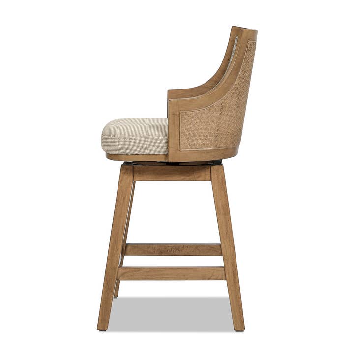 Jennifer Taylor Home - Wholesale Stool - Bahama Cane Rattan High-Back Swivel Bar & Counter Stool1