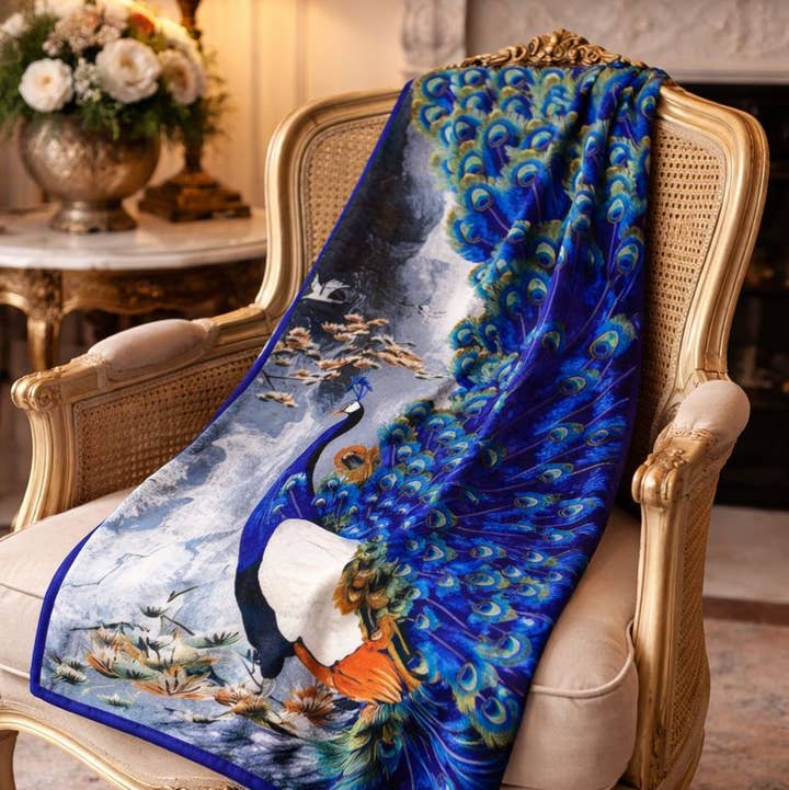 Wild & Free - Wholesale Scarf - Women's - Pañuelo Rectangular de Pavo Real1