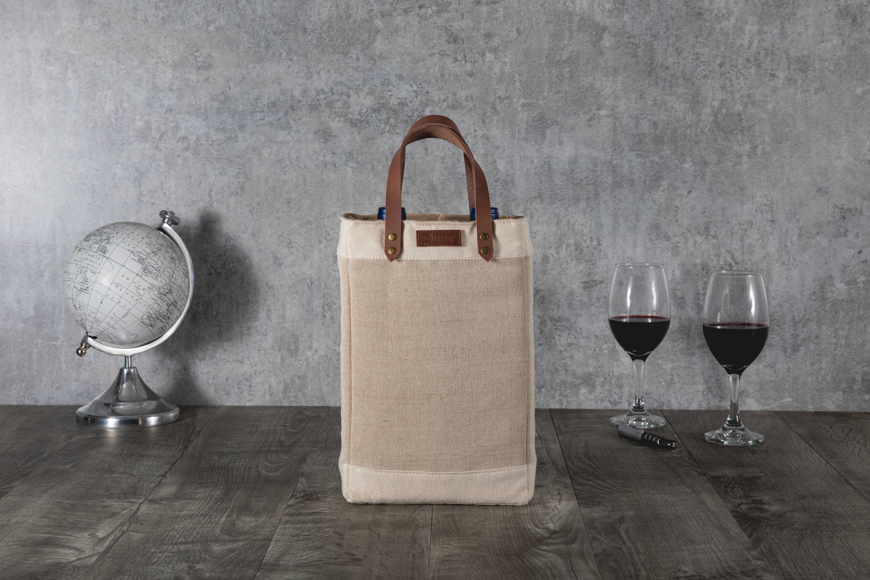 Beige Pinot - Jute 2 Bottle Insulated Wine Bag for wholesale on Faire10