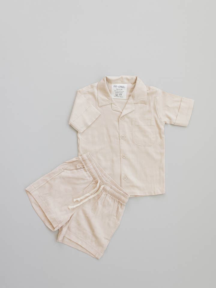 Beige Cotton Linen Set in Natural for wholesale on Faire