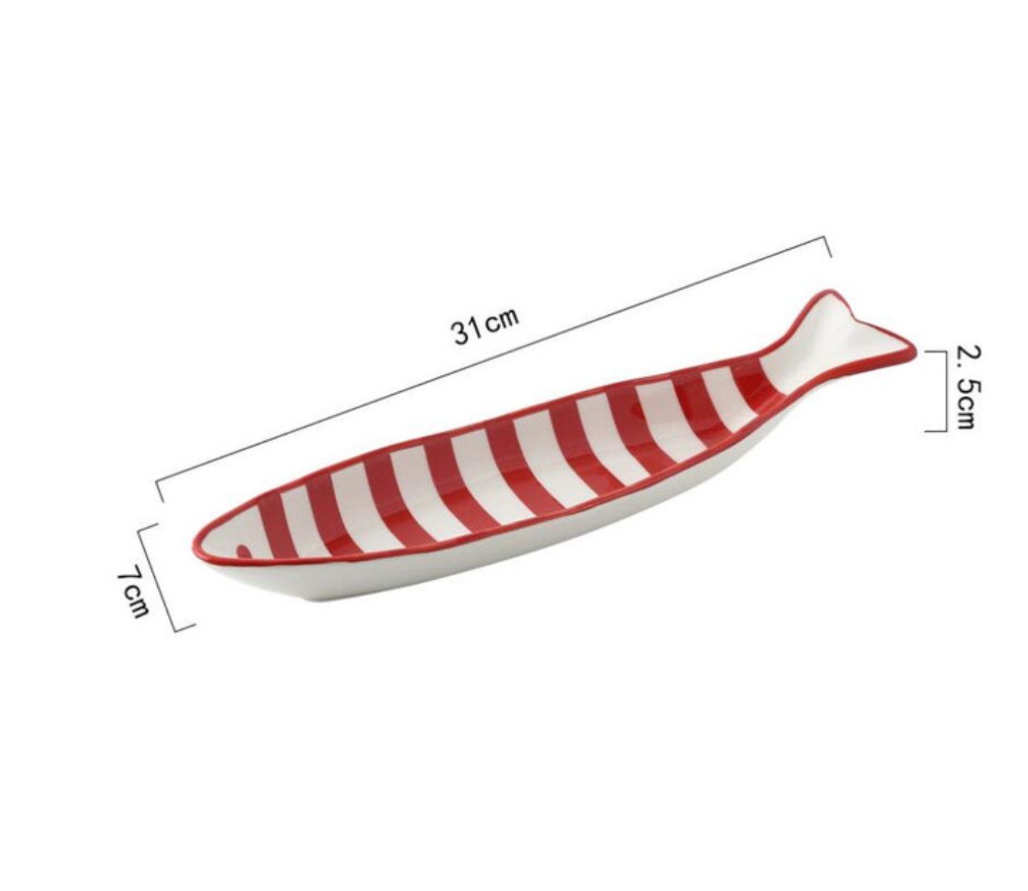 Homerely (We Cover All Import Duties) - Wholesale Borden - Met de hand bedrukt keramisch bord in visvorm0