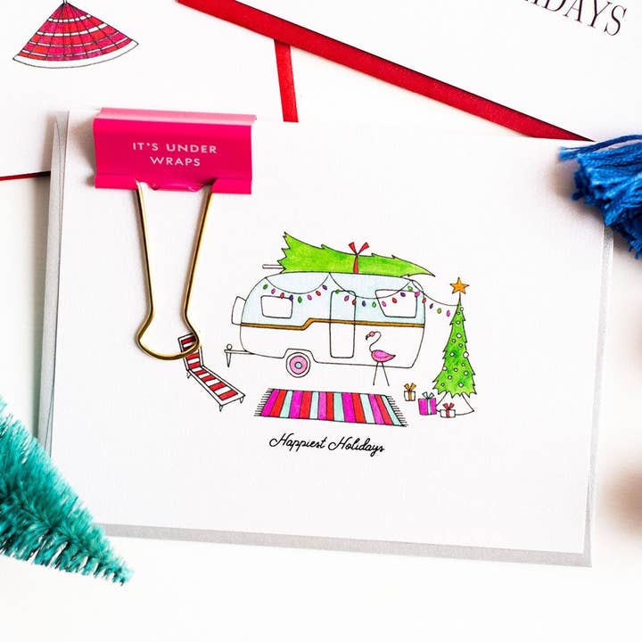 „HAPPY CAMPER” VAKANTIEKAART voor wholesale door LO in LONDON®