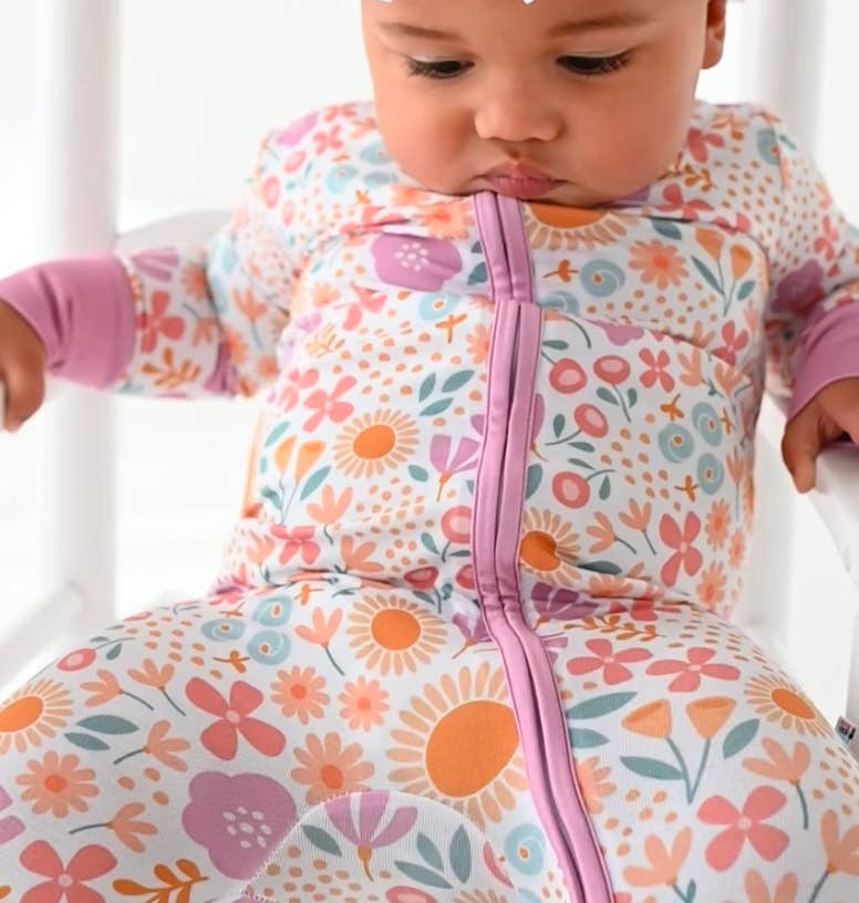 Bird & Bean® - Wholesale Sleepsuit - Baby -  Bamboo Pajamas - Bamboo Sleeper  - Spring Floral Daisy 5