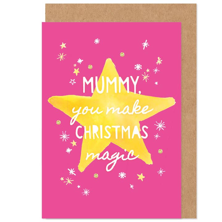 Mamma magiska Glitter julkort för wholesale av Bow & Bell