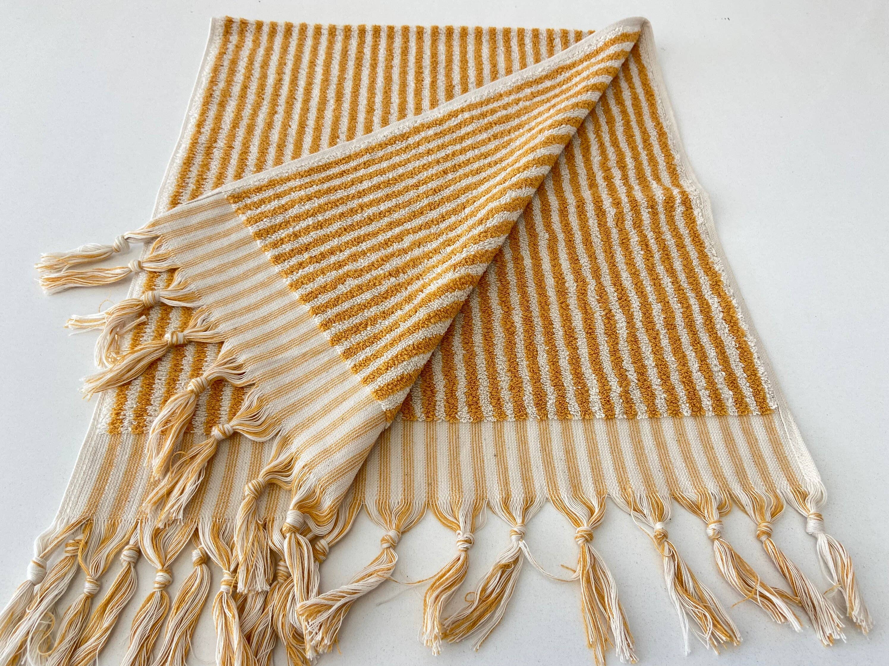 YURTLUS - Venta al por mayor Toalla de manos - Toalla de mano Organic Stripes Series, 18 x 37, toalla suave y gruesa, toalla de cocina, color amarillo4
