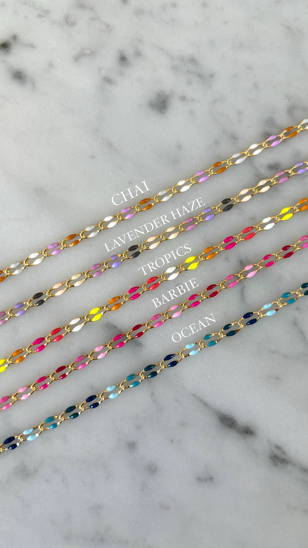 LOVESTONES Jewelry - Vente Bracelets maillon et chaîne - Bracelet à maillons dorés en émail coloré VIBES 2