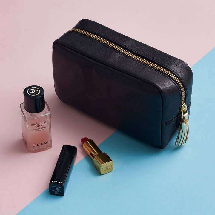 Leather Tassle Make-Up Bag for wholesale by Vida Vida