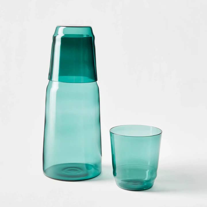 Teal Set Nest Carafe and Drinking Glass Set for wholesale by Âme Atendre