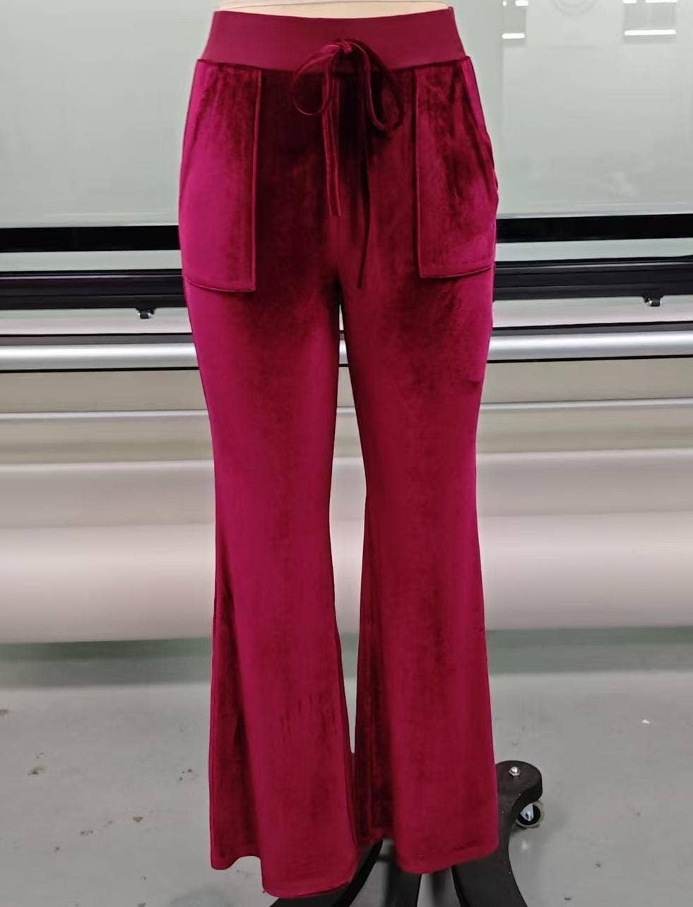 HIDDENBRAND - Wholesale Pants - Women's - Fall vintage elastic waist velvet flare pants6