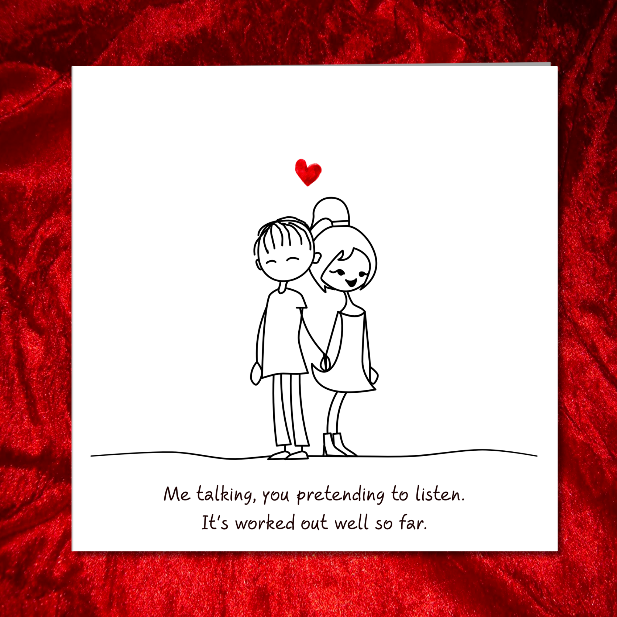 Swizzoo Cards - Vente Cartes de Saint-Valentin - Carte amusante pour petit ami, mari, anniversaire ou Saint-Valentin, Talk Listen, I Love You, Heart Humorous Humour2