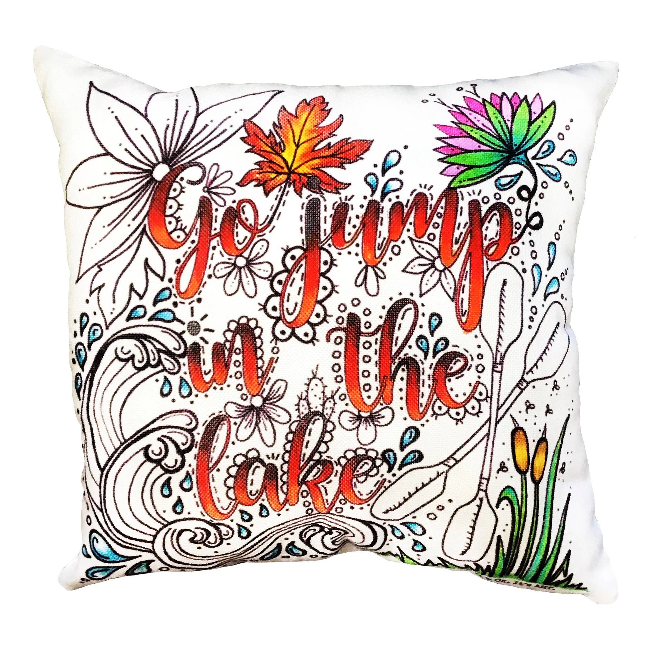 It's OK. It's ART. - Wholesale Throw Pillow Cover - Go Jump in the Lake Throw Pillow Cover Northern Coastal0