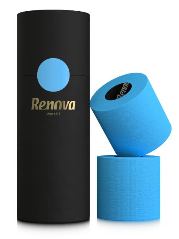 Toilet Paper Renova Tubo Gold Blue 3 Rolls for wholesale by Renova