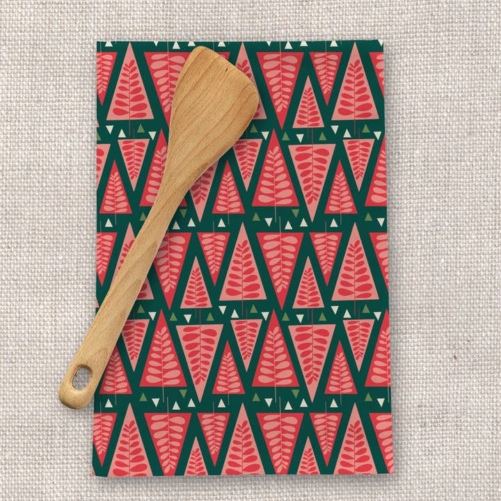 Tree Farm Tea Towel - Holiday Kitchen Linen & Decor for wholesale by Rebecca Jane Woolbright