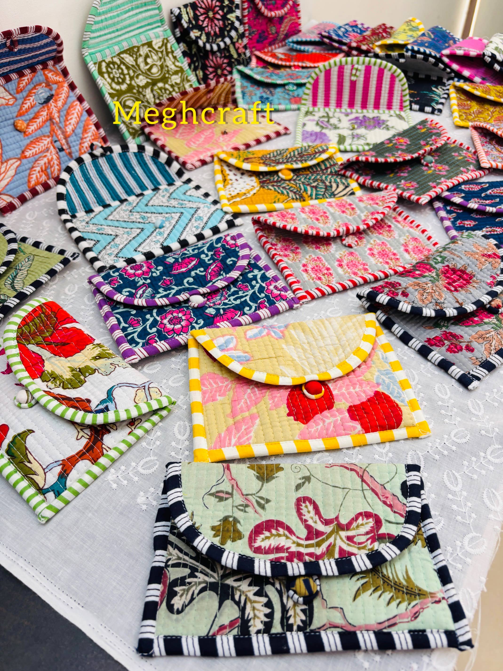 Meghcraft - Wholesale Coin Purse - Unisex - Cotton coin purse-quilted coin pouches-Gifting Kantha Pouch6