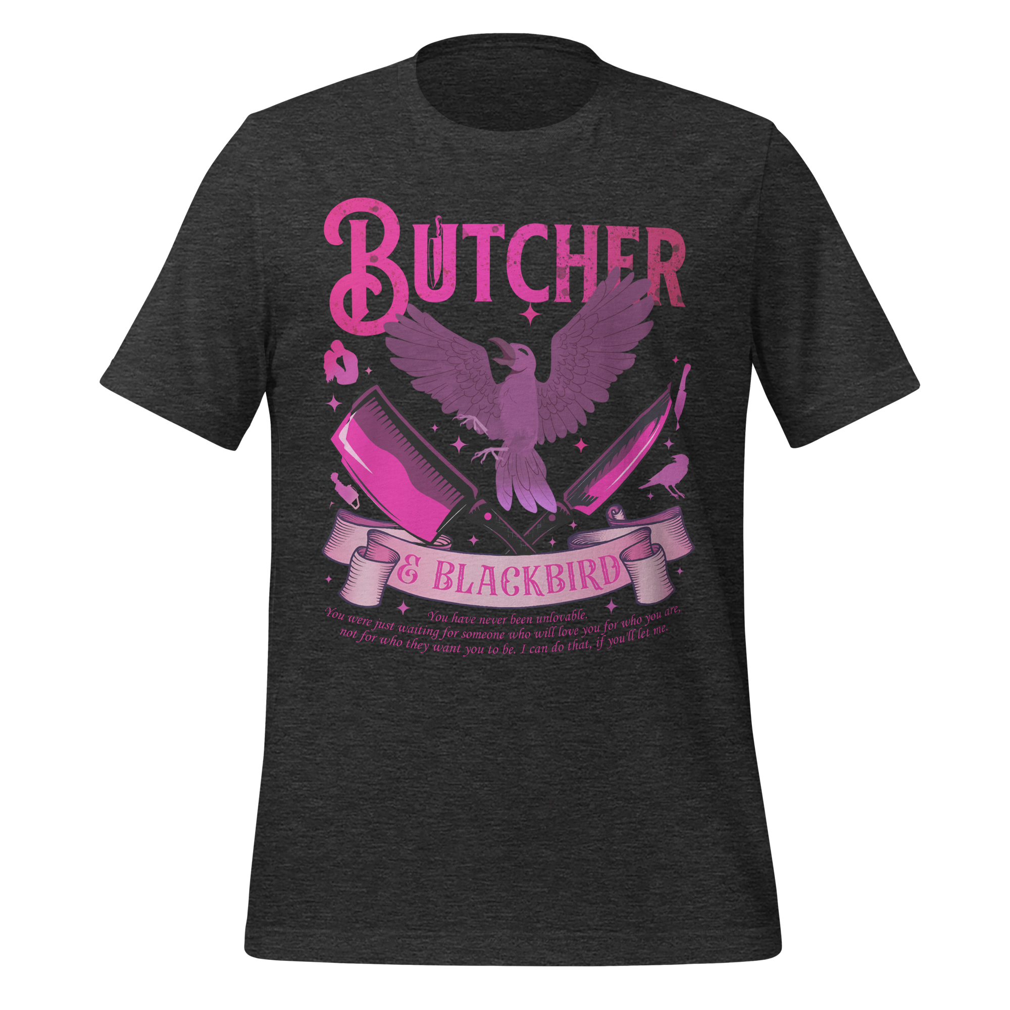 MagicMerchEmporium - Vente T-shirt sérigraphié – femme - T-shirt Butcher & Blackbird inspiré du roman dark romance8