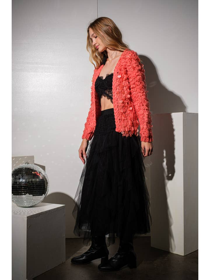 Hesperus – Engroshandel Cardigan - Dame – PAILLETTER PYNTET SWEATER CARDIGAN
